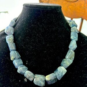 983 carats genuine iolite gemstone necklace.  Beautiful! 💙